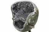 Sparkling Purple Amethyst Geode With Metal Stand #233926-3
